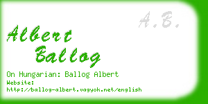 albert ballog business card